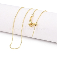 Brass Ball Chain Necklaces for Women, Real 18K Gold Plated, 17.72 inch(450mm)(NJEW-G084-14LG)