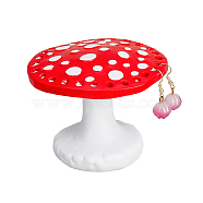 Mushroom 26-Hole Resin Earring Display Stands, Earring Studs Organizer Holder, Red, 9x7.2cm, Hole: 4.5mm(EDIS-WH0012-31A)
