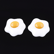 Resin Cabochons, Fried Egg/Poached Egg, Creamy White, 32x35x8mm(CRES-Q210-06B)