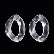 Transparent Acrylic Linking Rings, Quick Link Connectors, for Curb Chains Making, Frosted, Twist, Clear, 23x17x4mm, Inner Diameter: 6.5x8.5mm(TACR-R151-04)