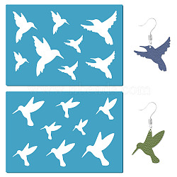 Acrylic Earring Handwork Template, Card Leather Cutting Stencils, Deep Sky Blue, Bird, 130x90x2mm, 2pcs/set(DIY-WH0359-072)