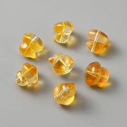 Handmade Lampwork Beads, Duck, Goldenrod, 12x12x1mm, Hole: 1mm(LAMP-CJC0008-07)