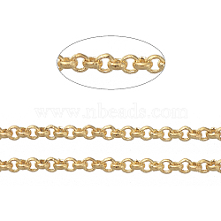 Brass Rolo Chains, Belcher Chains, Soldered, Long-Lasting Plated, with Spool, Cadmium Free & Nickel Free & Lead Free, Golden, 1x0.4mm, about 16.4 Feet(5m)/roll(X-CHC-S008-002I-G)