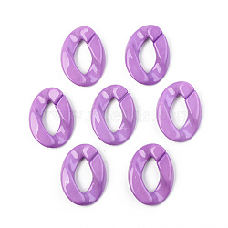 Opaque Acrylic Linking Rings, Quick Link Connectors, for Curb Chains Making, Unwelded, Twist, Medium Orchid, 39.5x29.5x7.5mm, Inner Diameter: 22x11mm(OACR-T024-01-G02)
