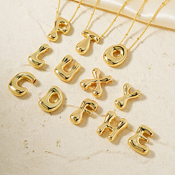 26Pcs 26 Styles Simple and Stylish Brass Letter Pendant Satellite Chain Necklaces Set for Women Men, Golden, Letter A~Z, 16.14 inch(41cm), 1pc/style(GF2554)