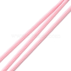 Round Polyester Cord, Twisted Cord, for Moving, Camping, Outdoor Adventure, Mountain Climbing, Gardening, Pink, 3mm(NWIR-A010-01E)
