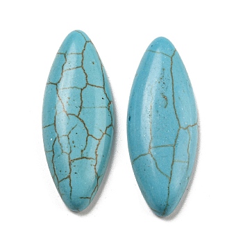 Dyed Synthetic Turquoise Cabochons, Horse Eye, 36.5~37x14x6mm