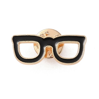 Teacher's Day Theme Rack Plating Light Gold Alloy Brooches, Enamel Pins, Glasses, 16x28x1.5mm