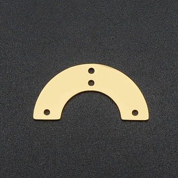 201 Stainless Steel Chandelier Components Links, Symmetrical Arc Shape, Laser Cut, Golden, 12.5x25x1mm, Hole: 1.4mm