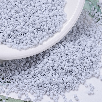 MIYUKI Delica Beads, Cylinder, Japanese Seed Beads, 11/0, (DB0357) Matte Opaque Pale Blue Gray, 1.3x1.6mm, Hole: 0.8mm, about 2000pcs/10g