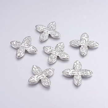 CCB Plastic Beads, Flower, Antique Silver, 29.5x29.5x4mm, Hole: 2mm