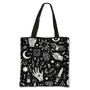 Gothic Printed Polyester Shoulder Bags, Square, Moon, 71.5cm, Bag: 395x395cm