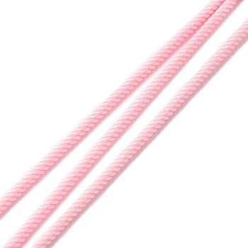 Round Polyester Cord, Twisted Cord, for Moving, Camping, Outdoor Adventure, Mountain Climbing, Gardening, Pink, 3mm
