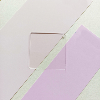 Transparent Acrylic Disc Big Pendants, Acrylic Blanks, Square, Clear, 50x2mm