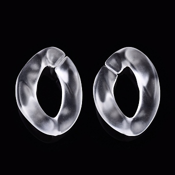 Transparent Acrylic Linking Rings, Quick Link Connectors, for Curb Chains Making, Frosted, Twist, Clear, 23x17x4mm, Inner Diameter: 6.5x8.5mm
