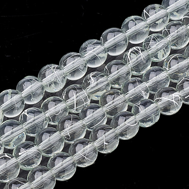 8mm LightSkyBlue Round Drawbench Glass Beads