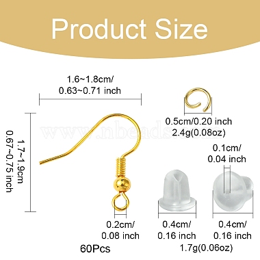 60Pcs Brass Earring Hooks(DIY-FS0007-60G)-4