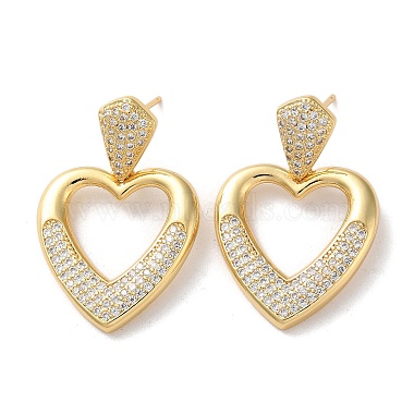 Clear Heart Cubic Zirconia Stud Earrings