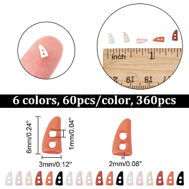 nbeads 360pcs 6 couleurs 2 ensembles de mini boutons en résine à trous(BUTT-NB0001-64)-2