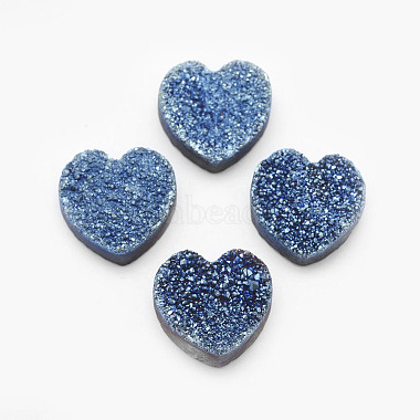 14mm CornflowerBlue Heart Quartz Crystal Cabochons