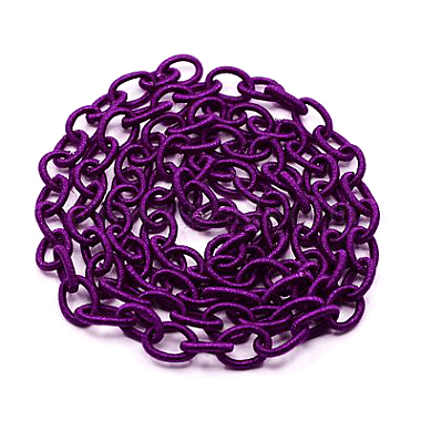 Dark Violet Color Handmade Silk Cable Chains Loop(X-EC-A001-21)-3