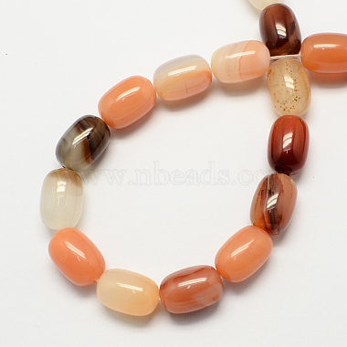Barrel Shaped Gemstone Dyed Natural Red Agate Stone Beads Strands(G-S114-05)-2