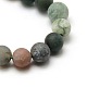Natural Frosted Indian Agate Round Bead Strands(G-M063-6mm-01)-2