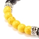 Round Synthetic Turquoise(Dyed) Beaded Stretch Bracelet for Women(BJEW-JB07531-03)-4