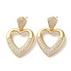 Brass Pave Cubic Zirconia Stud Earrings(EJEW-M258-07G)-1