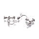 Accessoires de boucle d'oreille clips à vis en laiton plaqué avec pince spirale(KK-P169-04P)-2