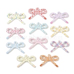 Opaque Printed Acrylic Pendants, Bowknot, Mixed Color, 34x48x9mm, Hole: 3.3mm(X-MACR-I040-01)
