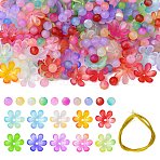 DIY Round Flower Acrylic Beads Jewelry Making Kits, Mixed Color, Bead: 8~18.5x8~20.5x6.5~8mm, Hole: 2.5mm(DIY-CJ0002-82)