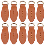10Pcs Cattlehide Zipper Heads, Leather Zipper Puller, for Boot, Jacket, Luggage Bags, Handbags, Purse, Jacket Repairing, Peru, 36x12mm(PURS-CL0001-19B)