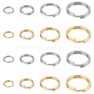 240pcs 8 Styles 304 Stainless Steel Split Rings, Double Loops Jump Rings, Golden & Stainless Steel Color, 5~12x1~2mm, Inner Diameter: 3.8~10mm, Single Wire: 0.5~1mm, 30pcs/style(STAS-SC0005-98)