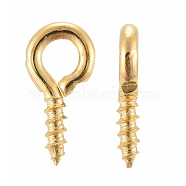 Iron Screw Eye Pin Peg Bails, For Half Drilled Beads, Golden, 8x4x1mm, Hole: 2mm(E561Y-G)