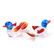 Handmade Lampwork Home Decorations, 3D Duck Ornaments for Gift, Royal Blue, 63~64.5x21~22x31~33.5mm(LAMP-T011-42)