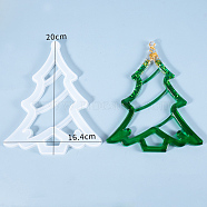 Hollow Christmas Tree DIY Pendant Silicone Molds, For UV Resin, Epoxy Resin Jewelry Making, White, 200x164x11mm, Hole: 5mm, Christmas Tree: 198x161mm(DIY-I034-06)