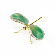 Dyed Natural Agate Slice Display Decorations, Reiki Energy Stone Statue, Dragonfly, Medium Spring Green, 110~160x80x28mm(DJEW-PW0009-004E)