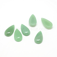 Natural Green Aventurine Gemstone Cabochons, teardrop, 30x15x6mm(X-G-T024-15x30mm-01)