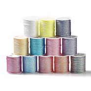 12 Rolls Polyester Sewing Thread, 9-Ply Polyester Cord for Jewelry Making, Mixed Color, 0.6mm, about 18.59 Yards(17m)/Roll(OCOR-E026-08)
