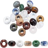Natural Gemstone European Large Hole Beads, Rondelle, 14~15x7~10mm, Hole: 5~6mm, 20pcs/box(G-NB0003-72C-05)