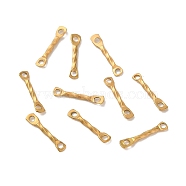 Ion Plating(IP) 304 Stainless Steel Connector Charms, Twisted Bar, Real 18K Gold Plated, 10x2x1mm, Hole: 1mm(STAS-Q323-02A-G)
