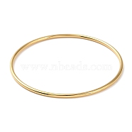 Ion Plating(IP) 304 Stainless Steel Simple Plain Bangle for Women, Real 18K Gold Plated, Inner Diameter: 2-3/8 inch(6cm)(BJEW-F461-01A-G)