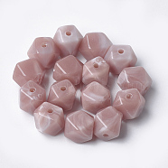Acrylic Beads, Imitation Gemstone Style, Polygon, Rosy Brown, 11.5x10x10mm, Hole: 2mm, about 428pcs/500g(OACR-T007-09B)