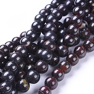 Natural Tiger Iron Beads Strands, Round, 6~6.5mm, Hole: 0.6mm, about 63pcs/strand, 15.74 inch(40cm)(G-I257-03B)