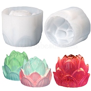 DIY Scented Candle Making Silicone Molds, 3D Lotus, White, 5.1x6.6cm, Inner Diameter: 5.6cm(DIY-E055-31)