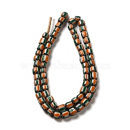 Handmade Nepalese Lampwork Beads, Rondelle, Medium Sea Green, 9~14x4~7mm, Hole: 2mm, about 100~132pcs/strand, 25.59~25.98''(65~66cm)(LAMP-B023-06A-12)