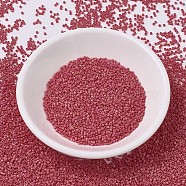MIYUKI Delica Beads Small, Cylinder, Japanese Seed Beads, 15/0, (DBS0874) Matte Opaque Red AB, 1.1x1.3mm, Hole: 0.7mm, about 3500pcs/10g(X-SEED-J020-DBS0874)