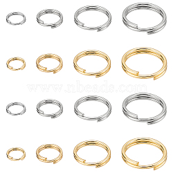 240pcs 8 Styles 304 Stainless Steel Split Rings, Double Loops Jump Rings, Golden & Stainless Steel Color, 5~12x1~2mm, Inner Diameter: 3.8~10mm, Single Wire: 0.5~1mm, 30pcs/style(STAS-SC0005-98)