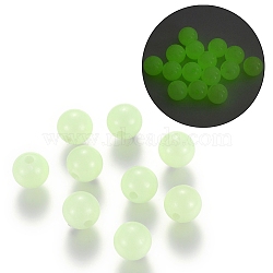 Luminous Acrylic Round Beads, Glow in the Dark, Pale Green, 4mm, Hole: 1.5mm, about 16000pcs/500g(LACR-R002-4mm-01)